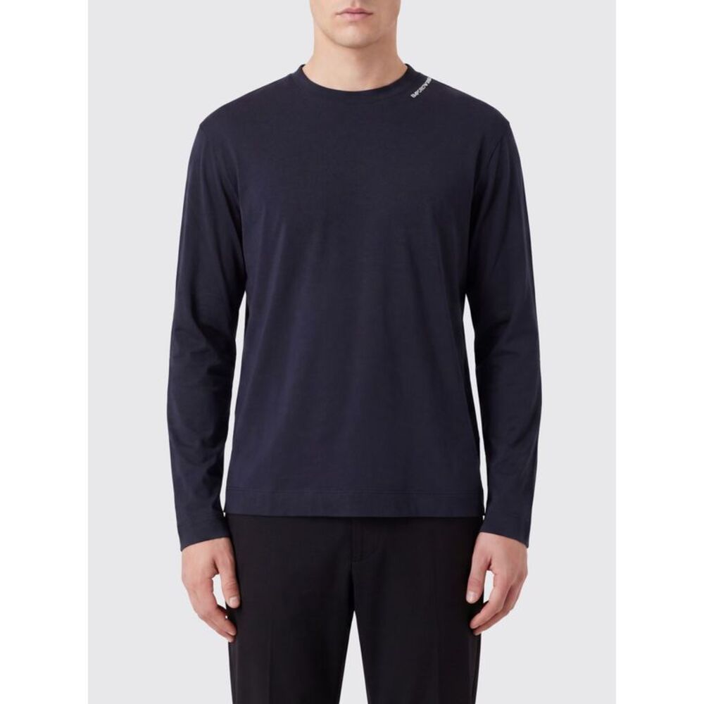 Emporio Armani Men Long-Sleeved Modal And Silk T-Shirt Emporio Armani